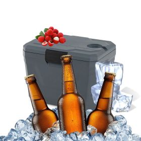 Portable Cooler Hard Shell Ice Chest (Color: grey, Type: Coolers)