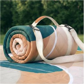Waterproof Picnic Blanket Extra Large (size: Abstract Beige Green   80''*80'')