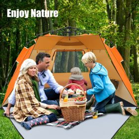 3-4 Person Easy Pop-Up UPF 50+ Sun Shelter (Color: Orange)
