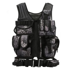 Tactical Military Vest (Color: Black python pattern)