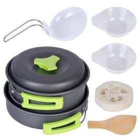 Aluminum Cookware Set (Color: grey, Type: 9 Pcs)