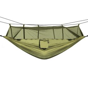 600lbs Load 2 Person Hammock with Mosquito Net (Color: Green)
