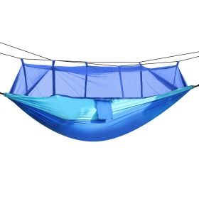 600lbs Load 2 Person Hammock with Mosquito Net (Color: Blue)