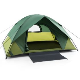2-3 Person Tent with Mesh Windows, Rain Fly, Carry Bag (Color: Green, Type: Tent)