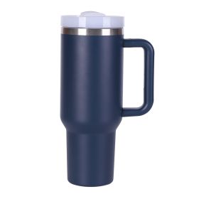 40oz Tumbler, With Handle And Straw Lid (Color: Storm Blue)