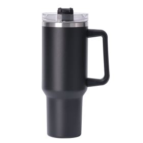 40oz Tumbler With Handle And Straw Lid (Color: Black)