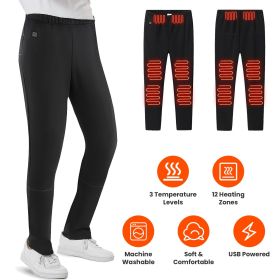 Heated Pants with 12 Heating Zones 5V USB Powered Heating (size: XL)