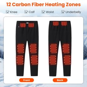 Heated Pants with 12 Heating Zones 5V USB Powered Heating (size: M)