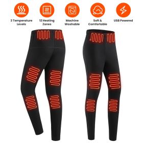 Heated Pants with 12 Heating Zones 5V USB Powered Heating (size: L)