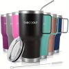 30 oz Stainless Steel Insulated Tumbler with Handle and Straw Lid