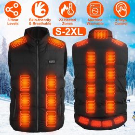Heated Vest with 23 Heating Zones 3 Heat Levels USB Powered (size: L)