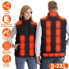 Heated Vest with 23 Heating Zones 3 Heat Levels USB Powered (size: XL)