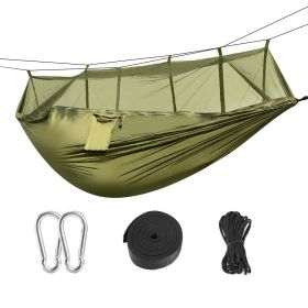 Double Hammock with Mosquito Net (Color: ArmyGreen)