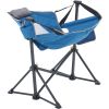 Reclining Camping Chair, 300 lbs Load Camping Hammock Chair, Rocking Lounge Folding Chair with Cup Holder Storage Bag Headrest & Adjustable Backrest