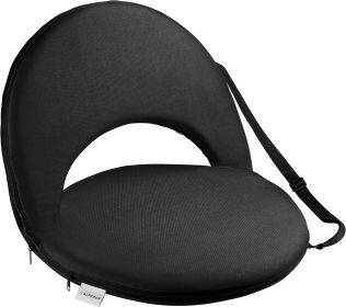 Reclining Stadium Seat - Waterproof, 6-Position Comfort (Color: Black, size: 21" Wide)