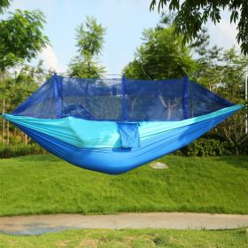 2 Person Hammock 600LBS Max Load with Mosquito Net (Color: Blue)
