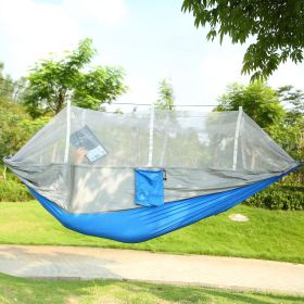 2 Person Hammock 600LBS Max Load with Mosquito Net (Color: grey)