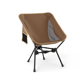 Portable Camping Chair with Compact Carrying Bag (Color: Coffee, Type: Camping Chairs)