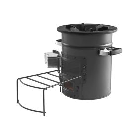 Portable Wood Burning Stove (Color: Gray, Type: Camping supplies)