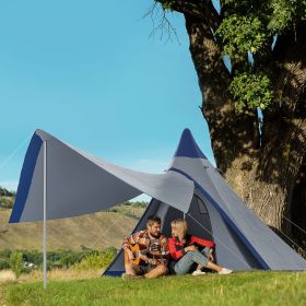 Easy Set Up 2-3 Person Teepee Tent with Porch (Color: General)