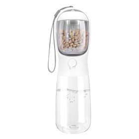 18.6OZ Portable Pet Water Dispenser with Detachable Food Container Leak-Proof Lock Design (Color: White, size: One size)