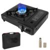 3300W Portable Camping Stove Dual Fuel - Piezo Electric Ignition Single Burner with Automatic Tank Ejection Overpressure Cut Off