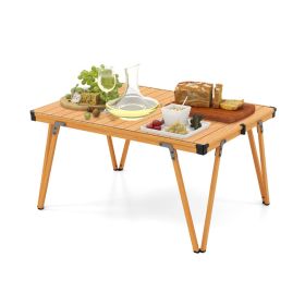 Folding Camping Table with Storage Bag (Color: brown, Type: Camping Table)