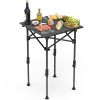 Portable Folding Camping Table With Adjustable Height Rustproof Carbon Steel Foldable Roll-Up Camping Table