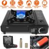 3300W Portable Camping Stove Dual Fuel - Piezo Electric Ignition Single Burner with Automatic Tank Ejection Overpressure Cut Off