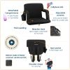 Reclining Stadium Seat - Waterproof Foldable Camping Chair with Extra Thick Padding and Wide Back Support