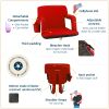 Reclining Stadium Seat - Waterproof Foldable Camping Chair with Extra Thick Padding and Wide Back Support