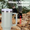40oz Tumbler, With Handle And Straw Lid