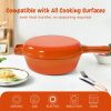 Enamel cast iron soup pot with handle