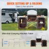 Camping Kitchen Table with Storage and detachable windscreen, incl. Carrying Bag