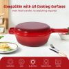Enamel cast iron soup pot with handle