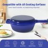 Enamel cast iron soup pot with handle