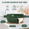 Enamel cast iron soup pot with handle