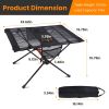 Portable Folding Camping Table with 2 Cup Holders 2 Side Pockets and Carry Bag