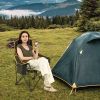 Folding Camping Chair with Footrest and Carry Bag