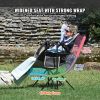 Reclining Camping Chair, 300 lbs Load Camping Hammock Chair, Rocking Lounge Folding Chair with Cup Holder Storage Bag Headrest & Adjustable Backrest
