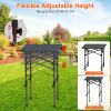 Portable Folding Camping Table With Adjustable Height Rustproof Carbon Steel Foldable Roll-Up Camping Table