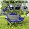 Double Camping Chair with Armrests, Cup Holders, Carry Bag