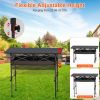 Portable Folding Camping Table With Adjustable Height Rustproof Carbon Steel Foldable Roll-Up Camping Table