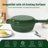Enamel cast iron soup pot with handle