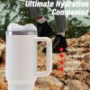 40oz Tumbler, With Handle And Straw Lid