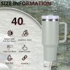 40oz Tumbler, With Handle And Straw Lid