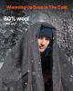 Wool Camping Blanket, Large Warm Stadium Blanket, Waterproof & Windproof, Flame Retardant