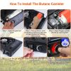 3300W Portable Camping Stove Dual Fuel - Piezo Electric Ignition Single Burner with Automatic Tank Ejection Overpressure Cut Off
