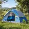 Easy Setup 2-4 Person Lightweight Dome Tent with Fly, Mesh Windows & Skylights