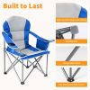 Oversized Heavy Duty Padded Camping Chair with Cup Holder Storage and Cooler Bag